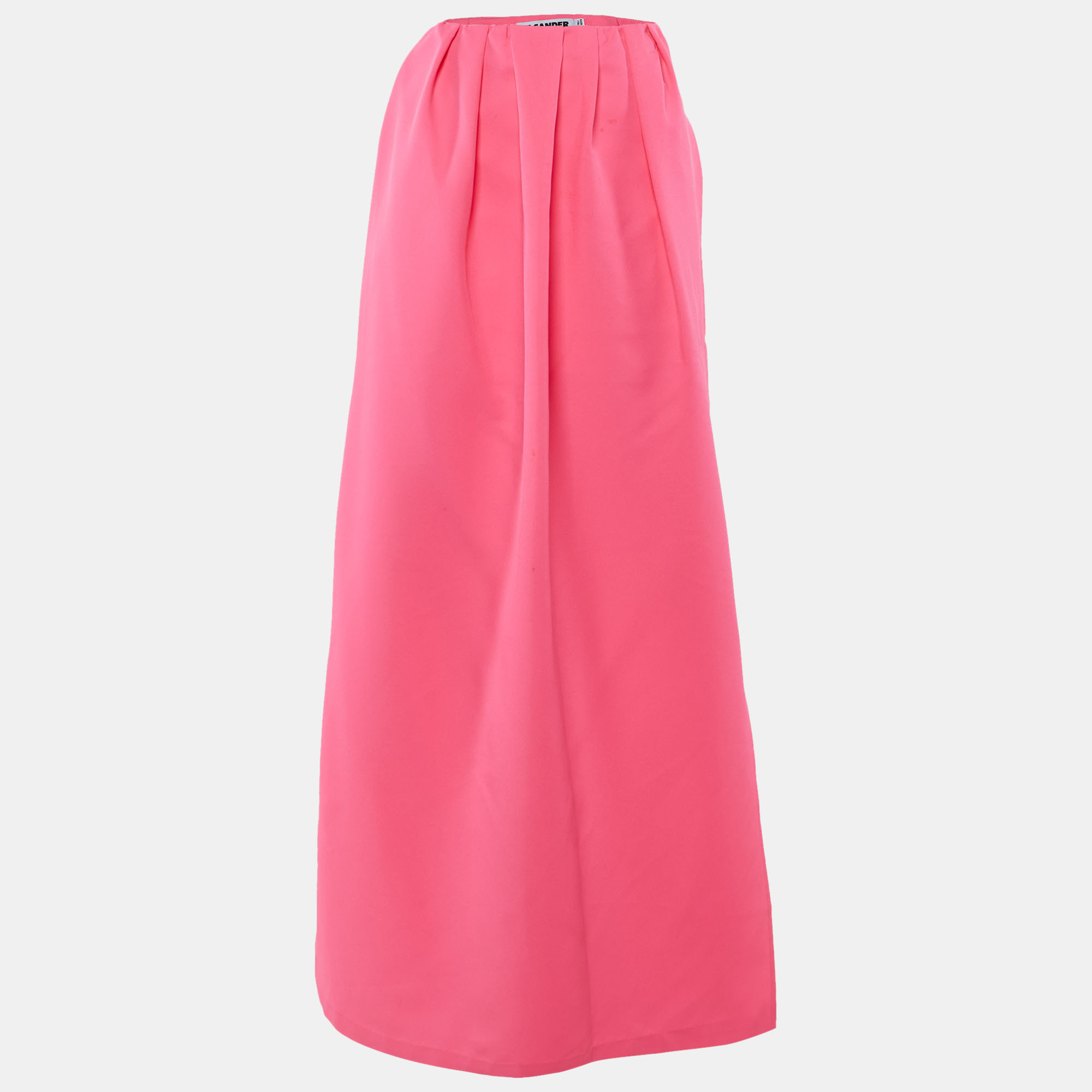 Jil Sander Neon Pink Faille Slitted Maxi Skirt S Jil Sander