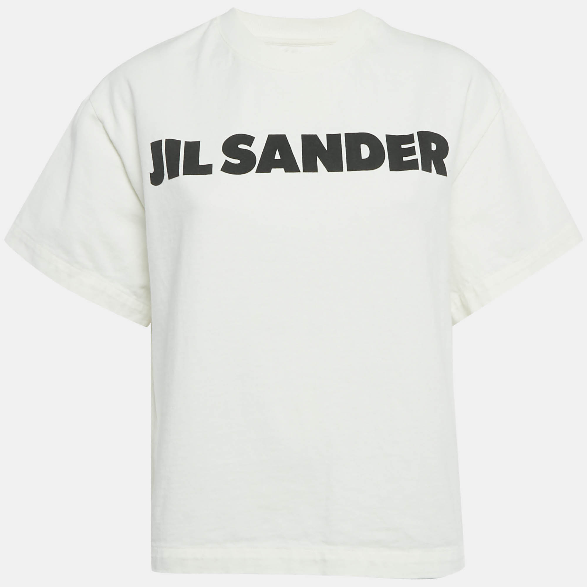 

Jil Sander White Logo Print Cotton Crewneck T-Shirt XS