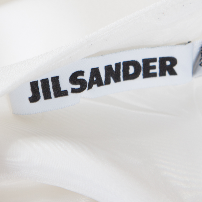 Jil Sander Monochrome Colorbolock Sleeveless Sheath Dress M In White