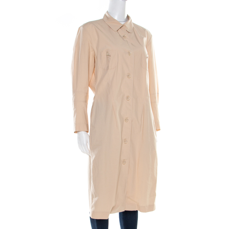 

Jil Sander Beige Cotton Coat Style Dress