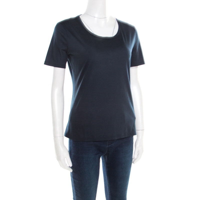 

Jil Sander Navy Blue Cotton Crew Neck T -Shirt