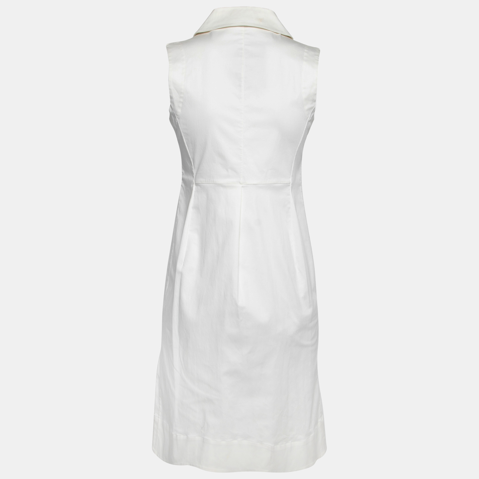 

Jil Sander White Sleeveless Button Front Dress