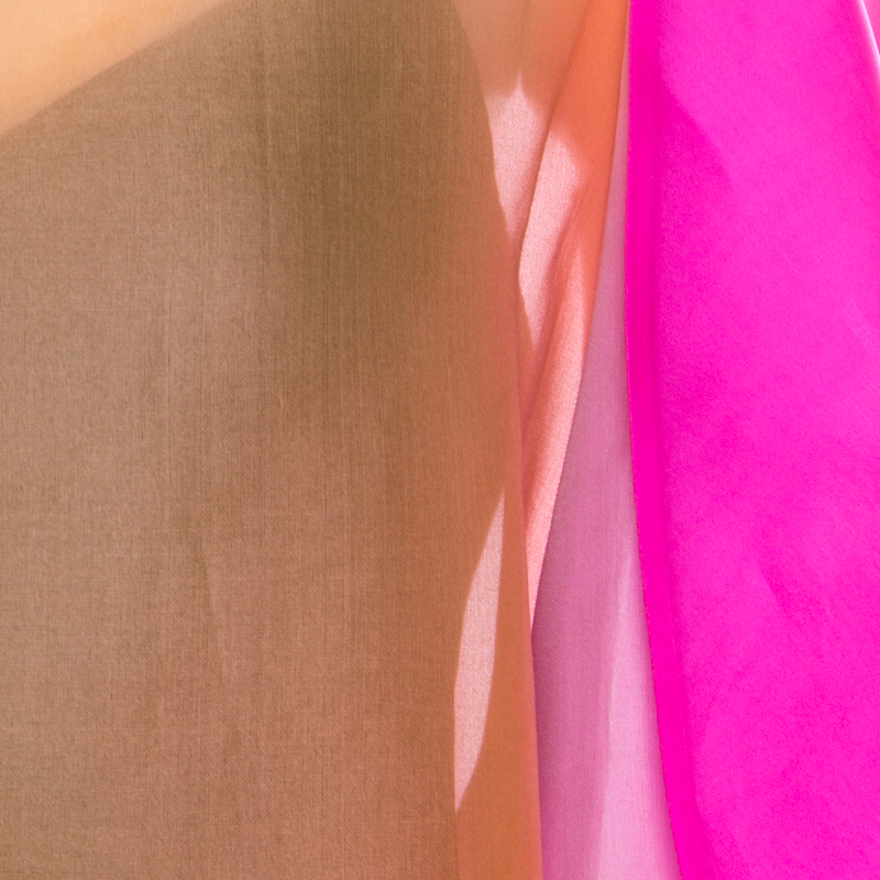 Jil Sander Multicolor Ombre Silk Organza Midi Dress S