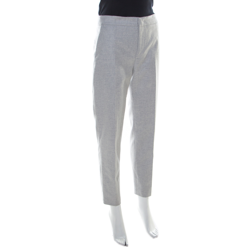 

Jil Sander Grey Wool Blend Felt Tapered Trousers