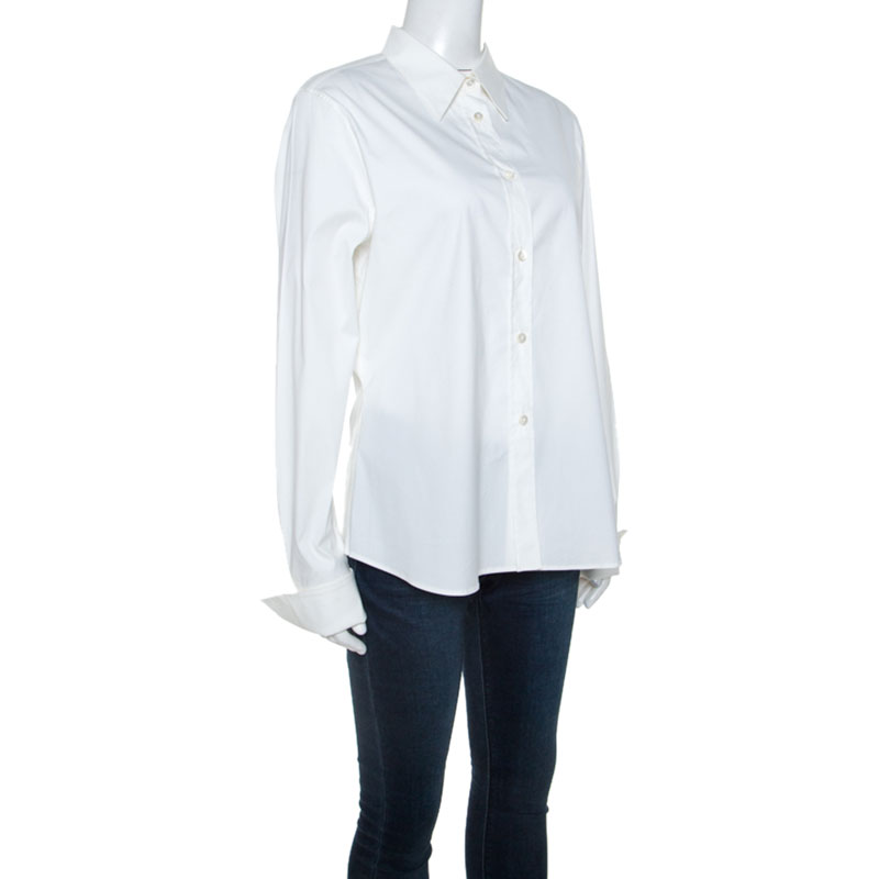 

Jil Sander Off White Stretch Front Button Shirt L