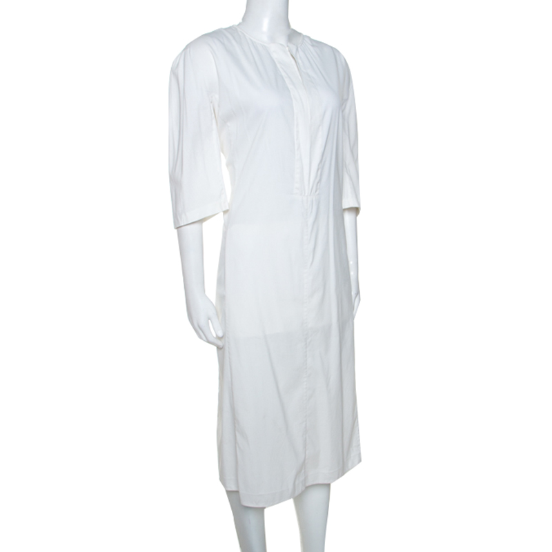 

Jil Sander Off White Stretch Midi Dress