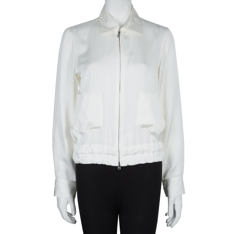 

Jil Sander Cream Silk Jacket