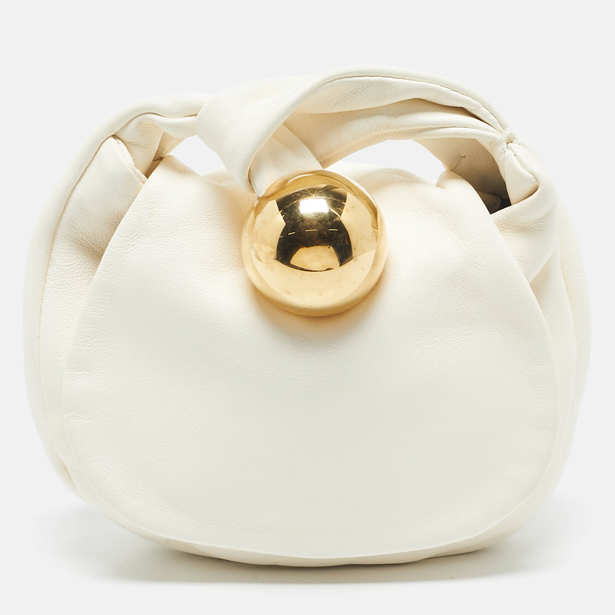 

Jil Sander White Leather Sphere Pouch