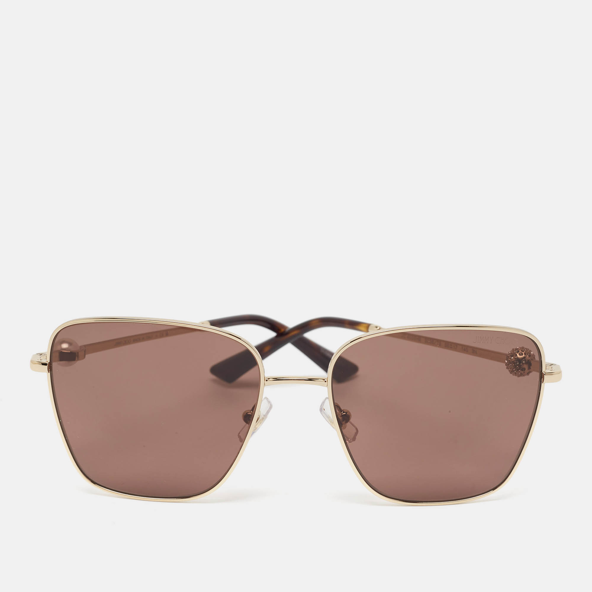 

Jimmy Choo Brown/Gold JC 4005HB Embellished Square Sunglasses
