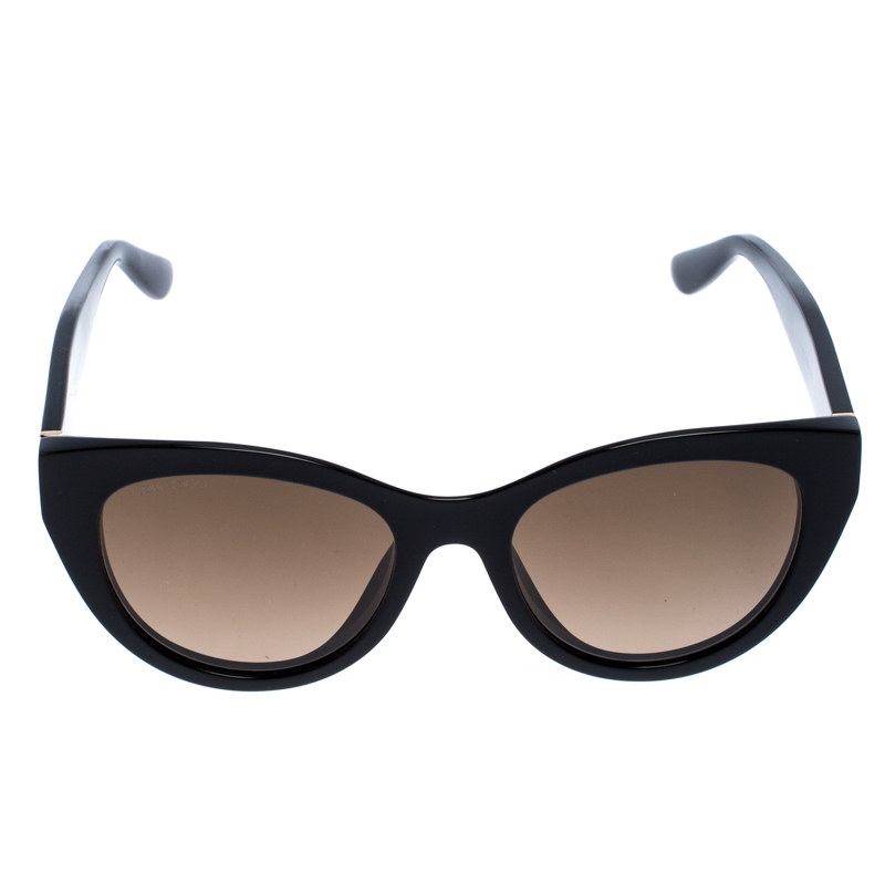 

Jimmy Choo Black/Brown 807HA Chana Cateye Sunglasses