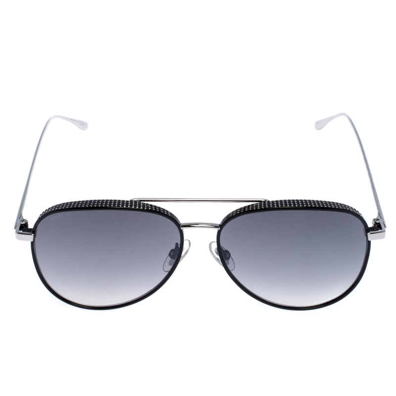

Jimmy Choo Black/Silver Gradient Reto Aviator Sunglasses