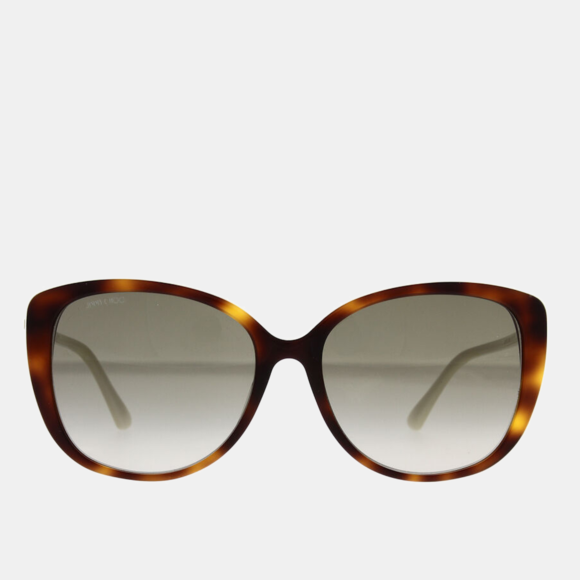 Pre-owned Jimmy Choo Grey Gold Shelby Cat Eye Women's Sunglasses 57mm