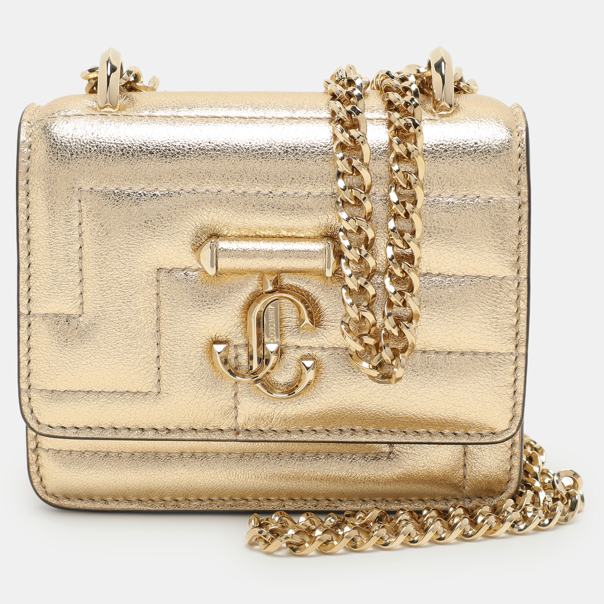 

Jimmy Choo Gold Leather Avenue Quad Crossbody Bag