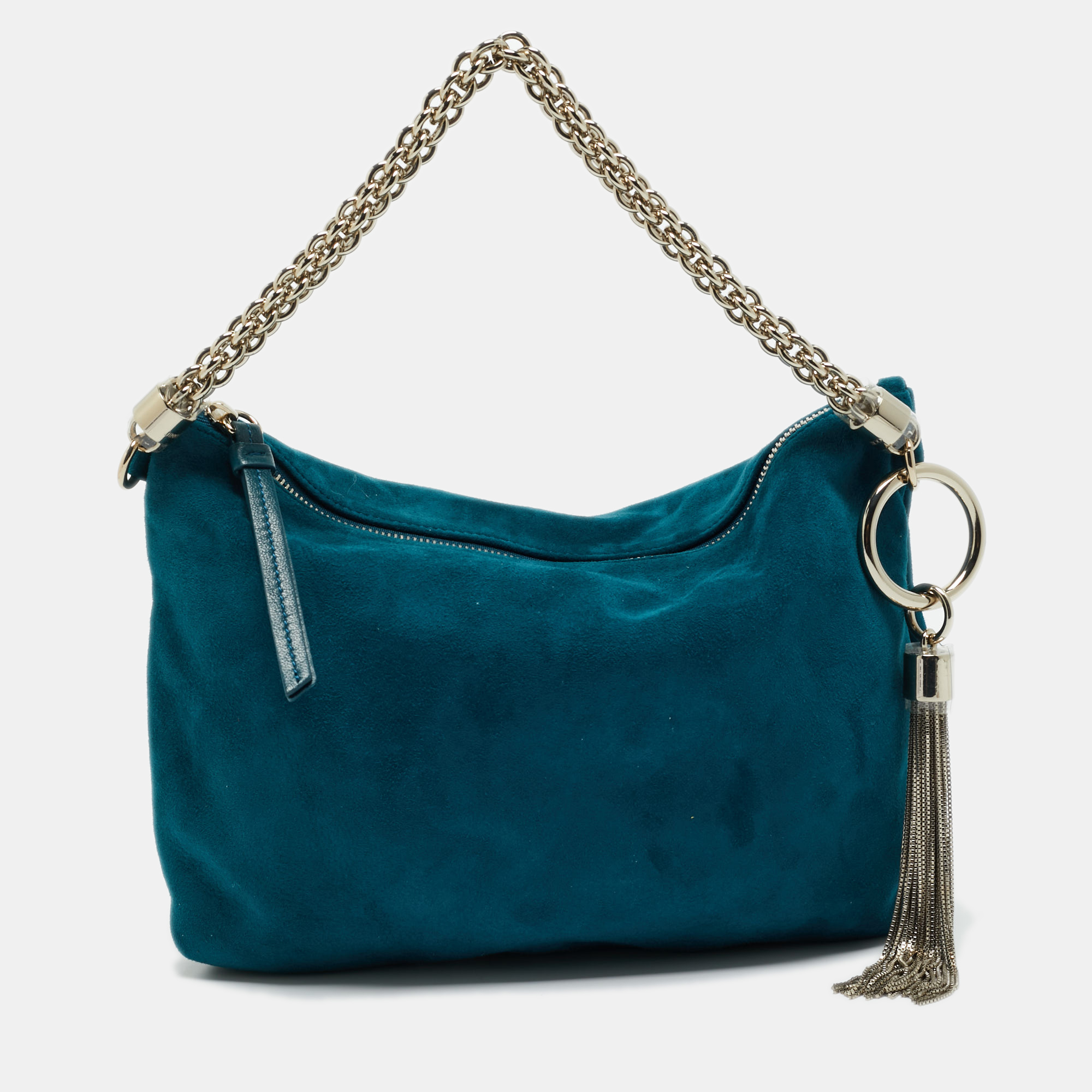 

Jimmy Choo Teal Green Suede Callie Clutch Bag