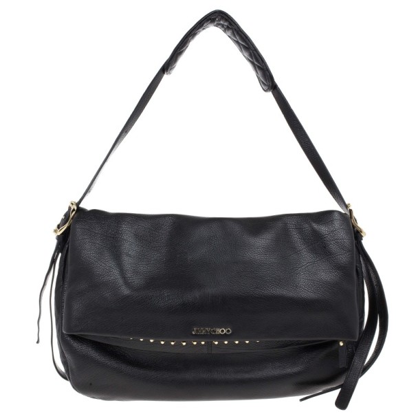 Pre Owned Jimmy Choo Black Leather Bacchus Bag