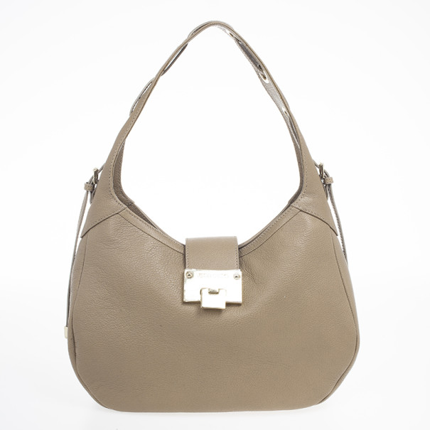 Pre Owned Jimmy Choo Beige Flap Bag