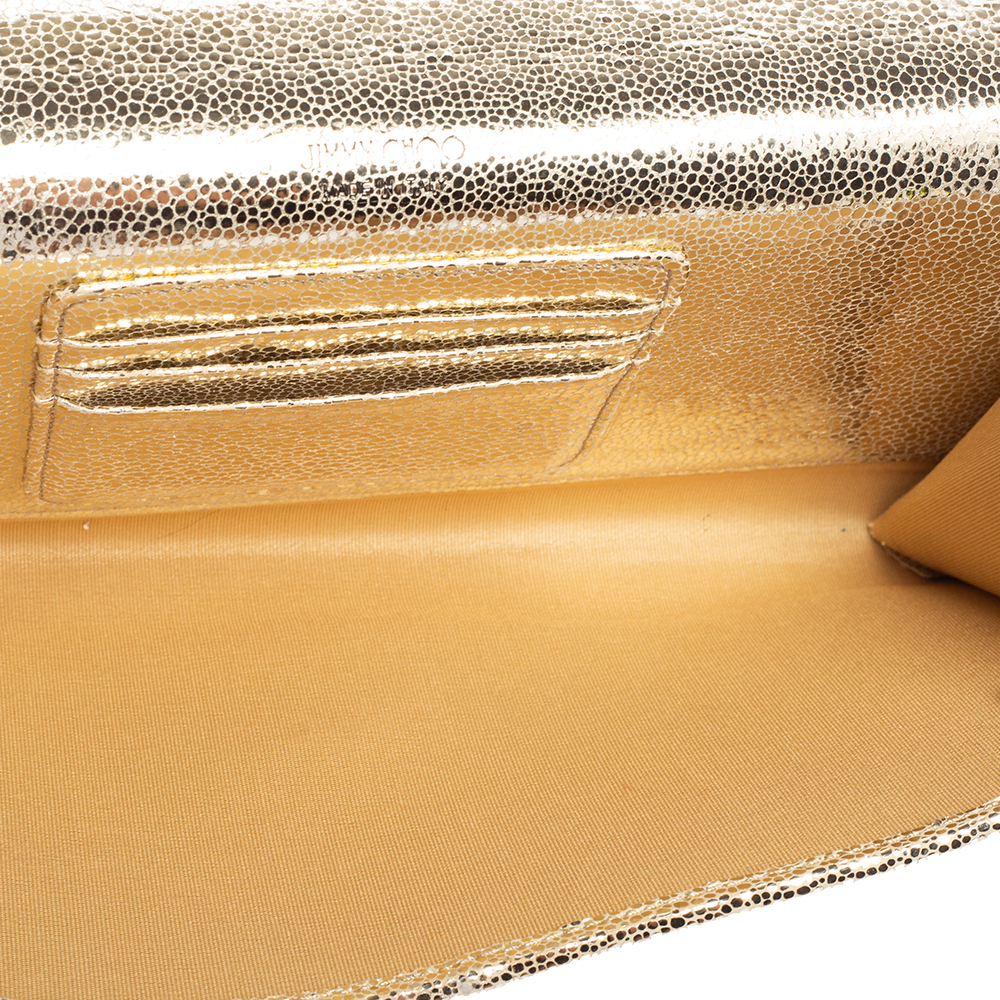 

Jimmy Choo Pale Gold Glitter Milla Clutch