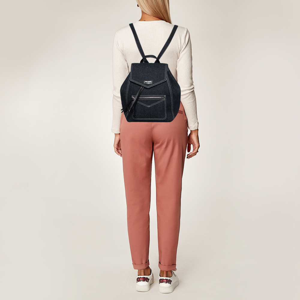 

Jimmy Choo Navy Blue Denim Tafira Backpack