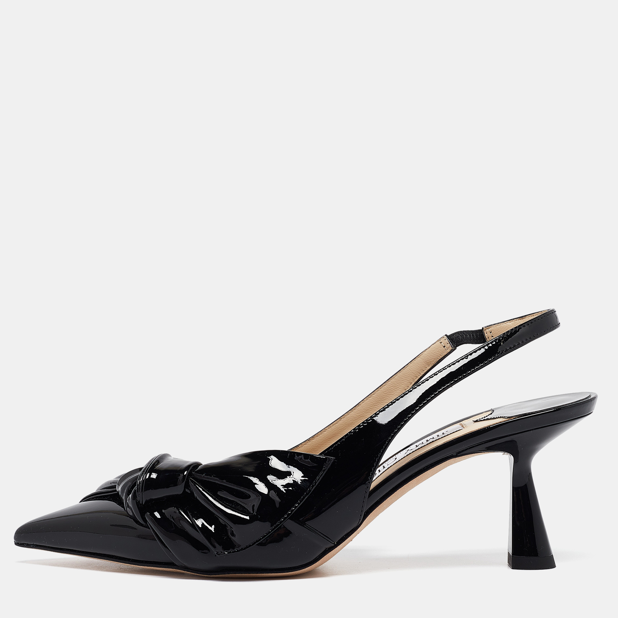 

Jimmy Choo Black Patent Leather Elinor Slingback Pumps Size