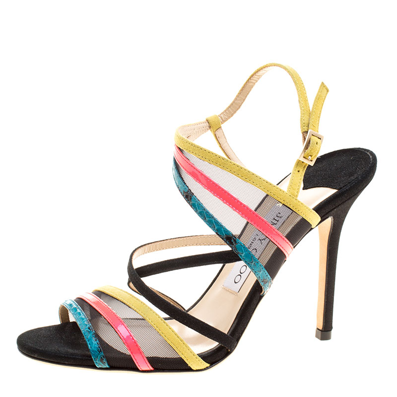 Jimmy Choo Multicolor Leather and Mesh 