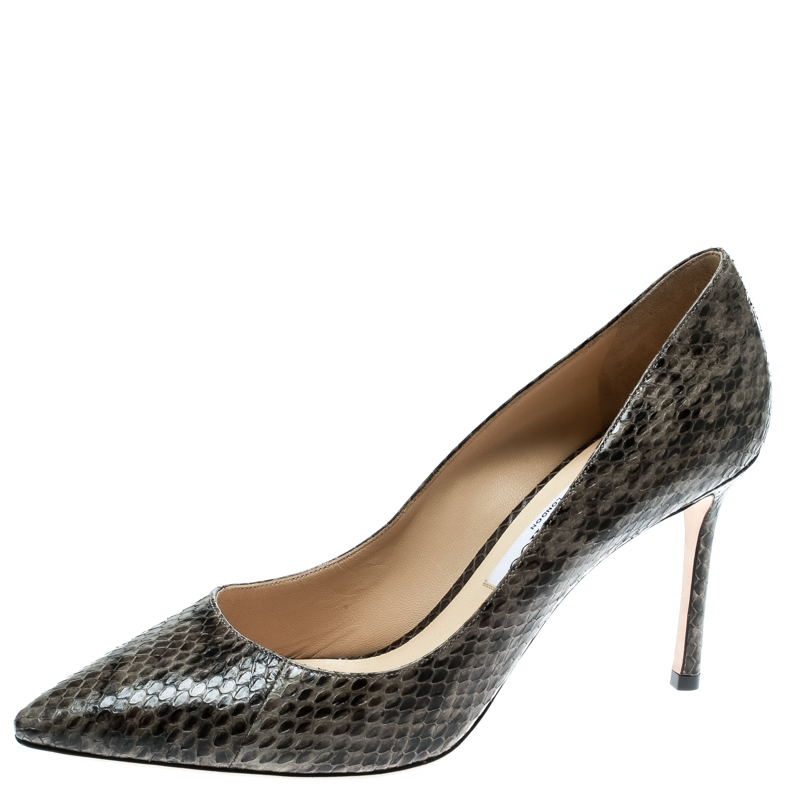 

Jimmy Choo Beige Elaphe Leather Romy Pointed Toe Pumps Size