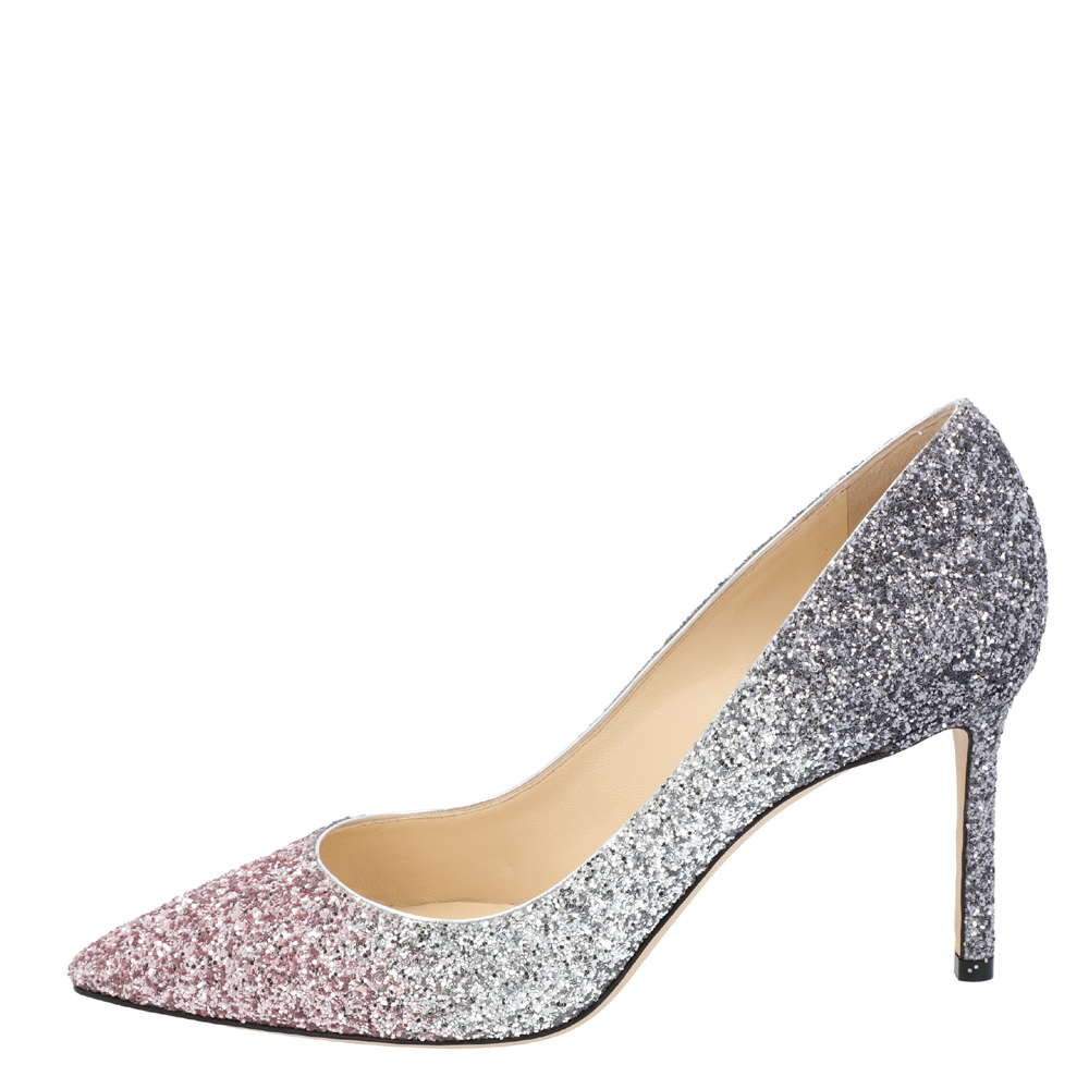 

Jimmy Choo Metallic Triple D÷grad÷ Romy 85 Glitter Pumps Size, Pink