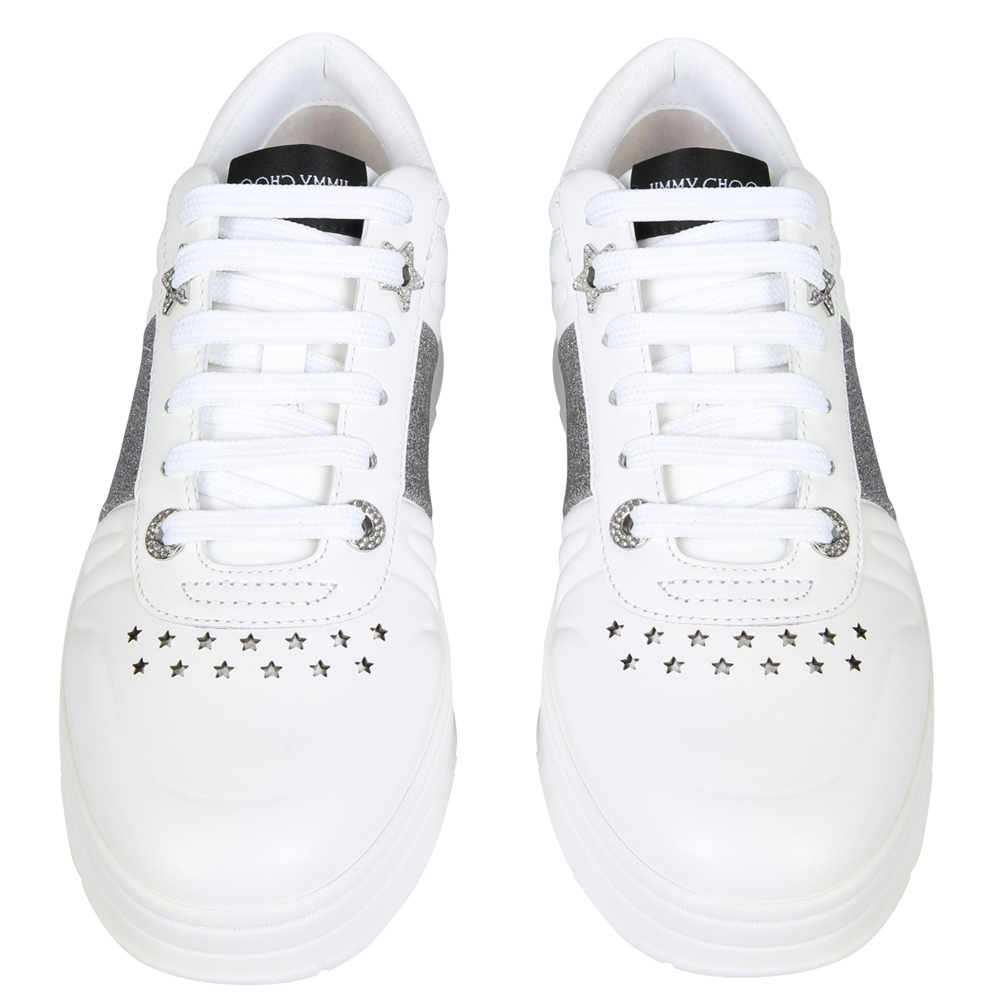 

Jimmy Choo White Leather "Hawai" Sneakers Size EU