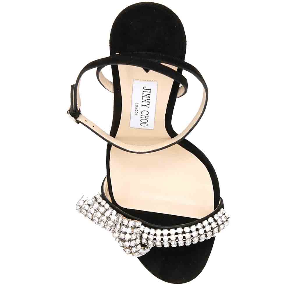 

Jimmy Choo Black Crystal Thyra 100 Sandals Size IT