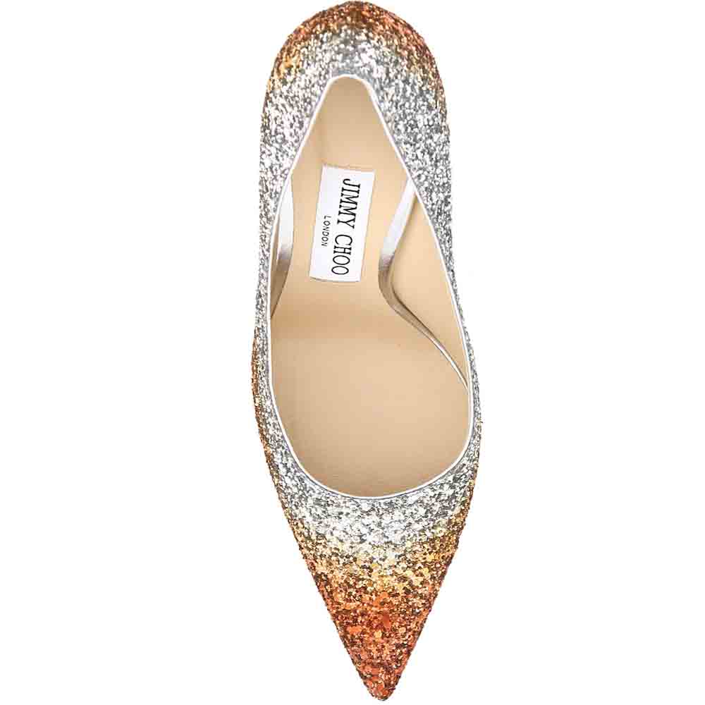 

Jimmy Choo Copper/Silver Love 100 Glitter Pumps Size IT, Multicolor