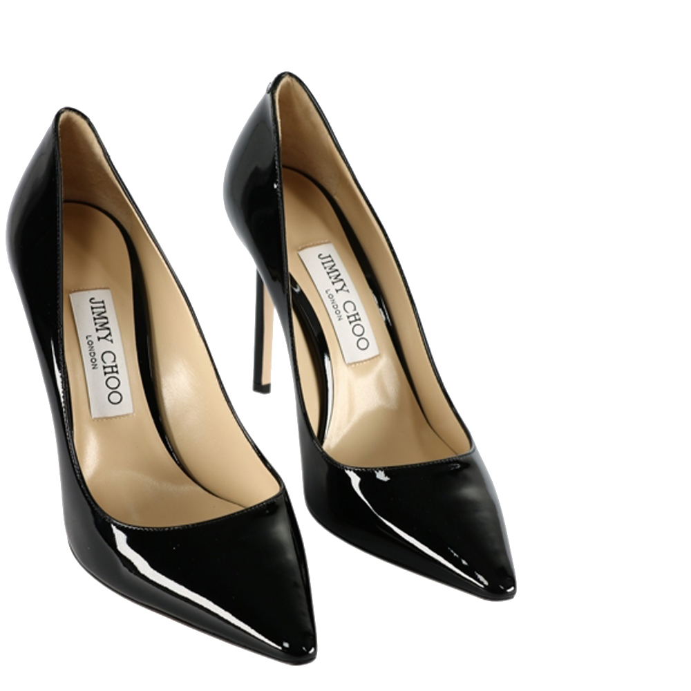 

Jimmy Choo Black Patent Leather Romy 100 Pumps Size EU