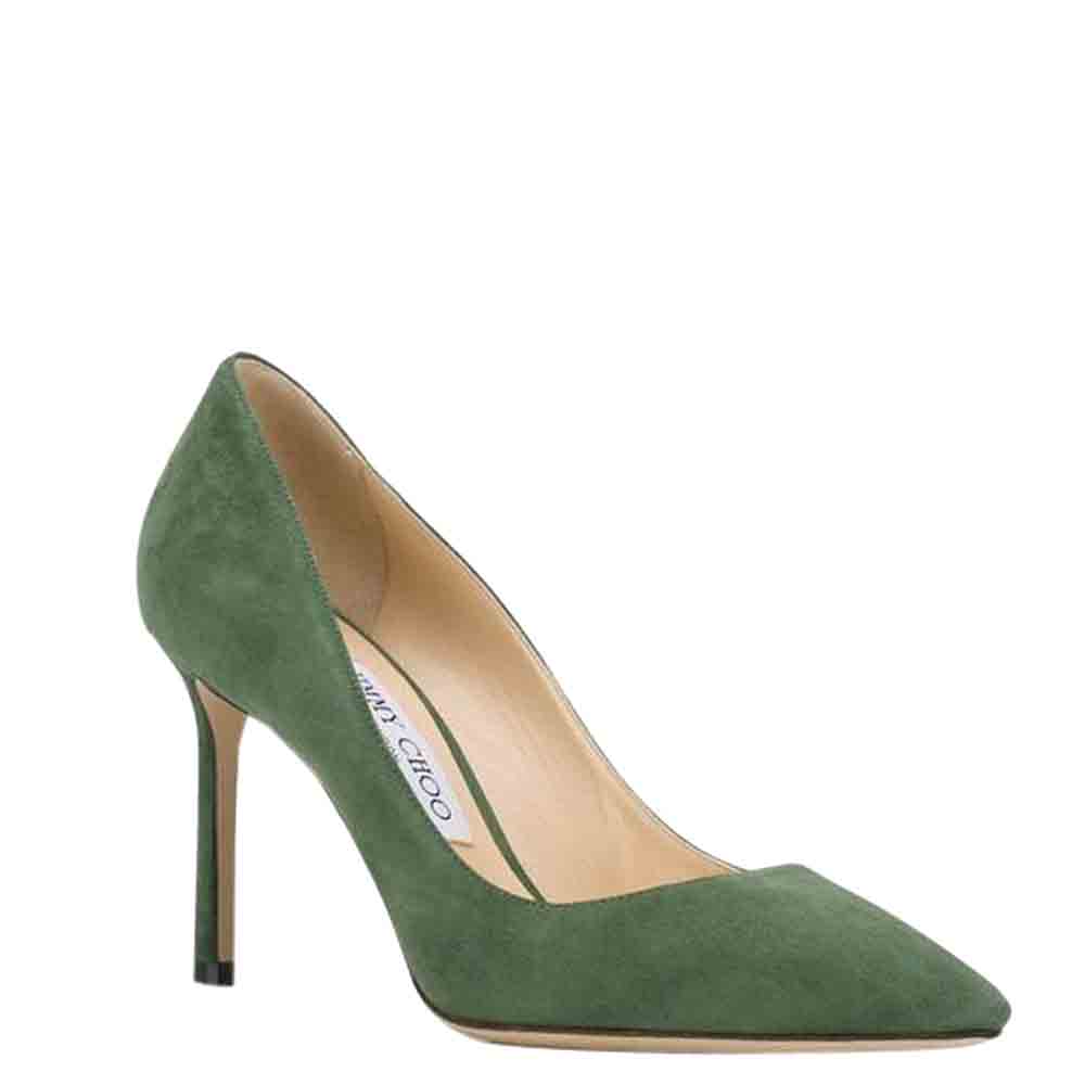 

Jimmy Choo Green Suede Love Pumps Size EU