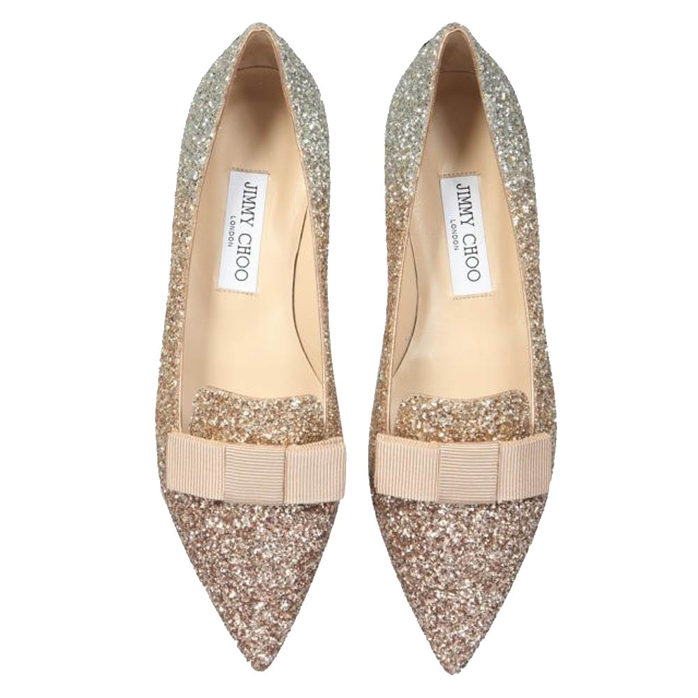 

Jimmy Choo Glitter Gala Ballerina Flats Size IT, Multicolor