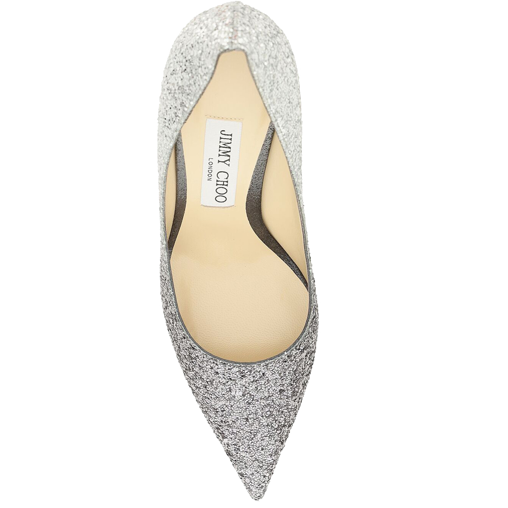 

Jimmy Choo Glitter Love 85 Pump SizeIT, Silver