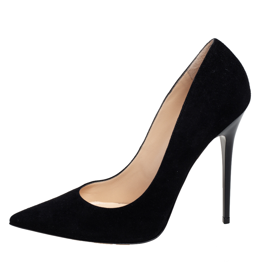 

Jimmy Choo Black Suede Anouk Pointed Toe Pumps Size