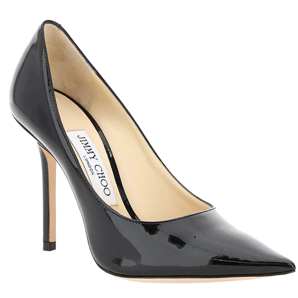 

Jimmy Choo Black Patent Leather Love 100 Pumps Size IT