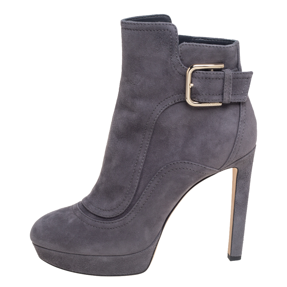 

Jimmy Choo Grey Suede Britney Ankle Boots Size