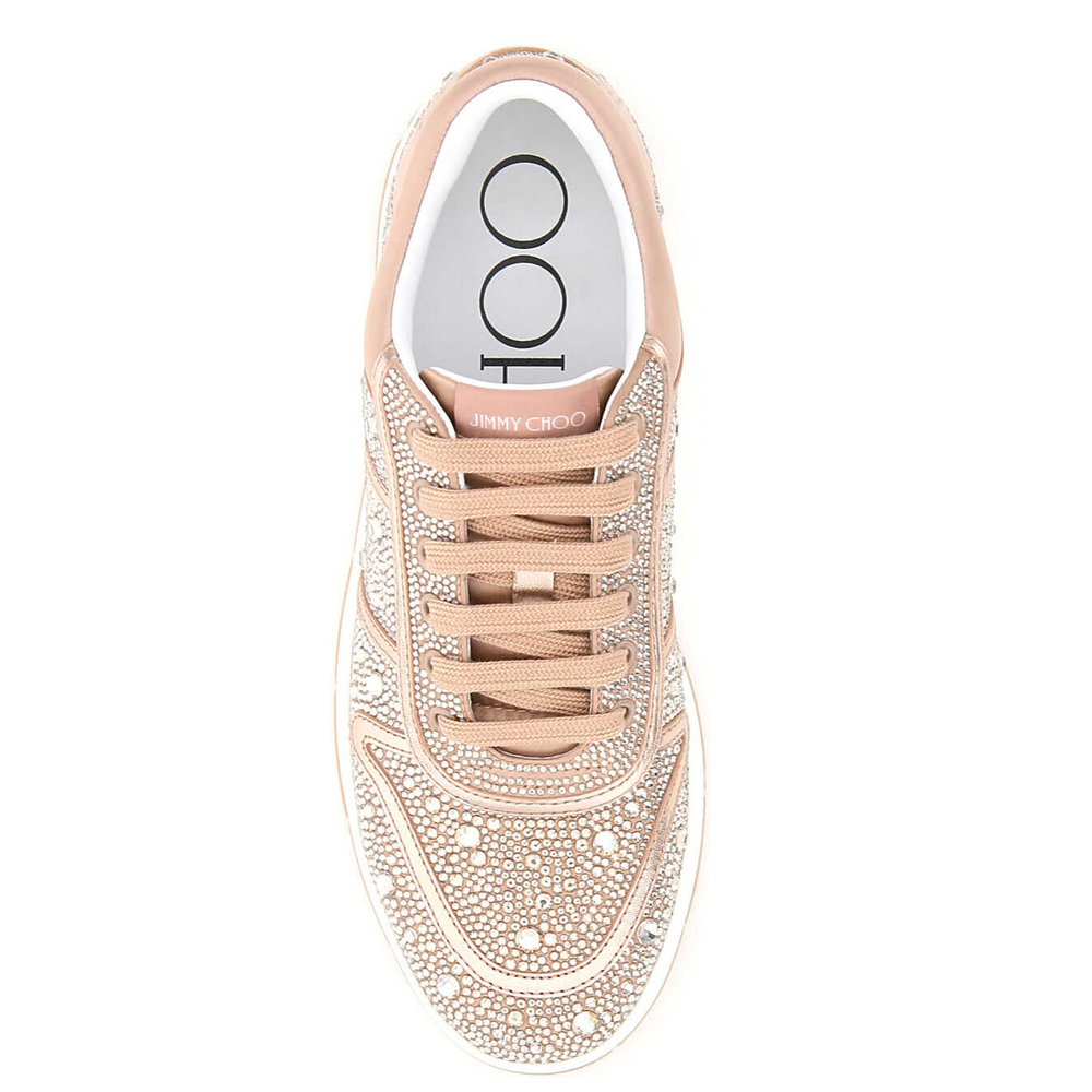 

Jimmy Choo Ballet Pink Crystal Hawaii Sneakers Size IT