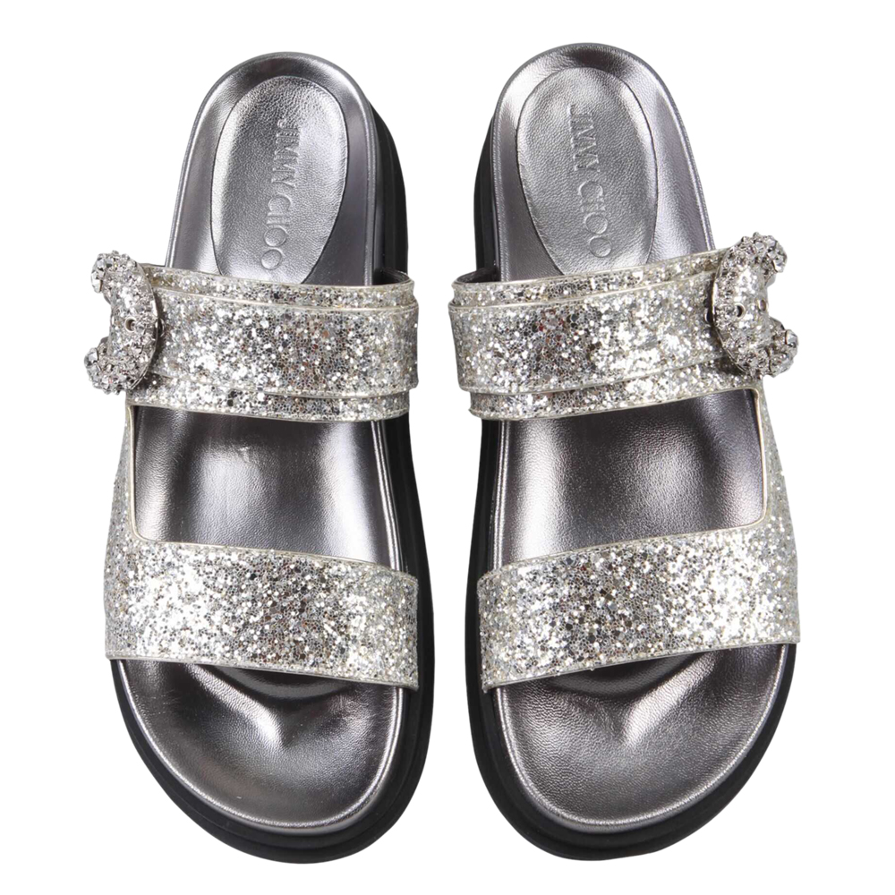 

Jimmy Choo Silver Marga Sandals Size IT