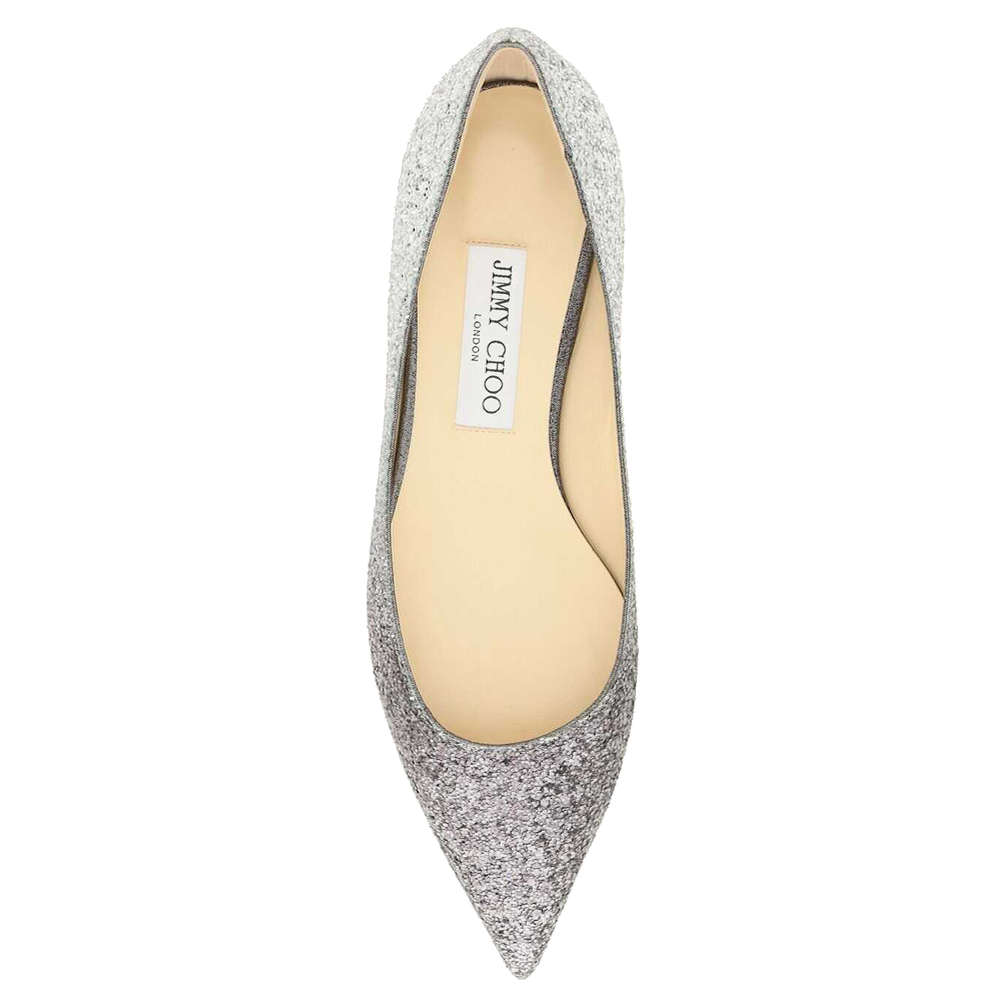 

Jimmy Choo Silver Love Flats Size IT