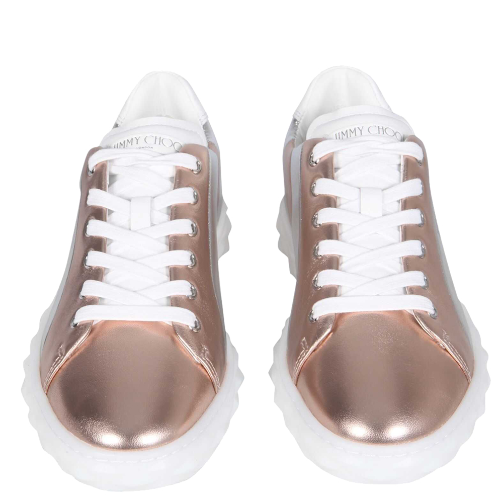 

Jimmy Choo Multicolour Silver and Rose Gold Nappa Leather Diamond Light/F Low-Top Trainers Size IT, Multicolor