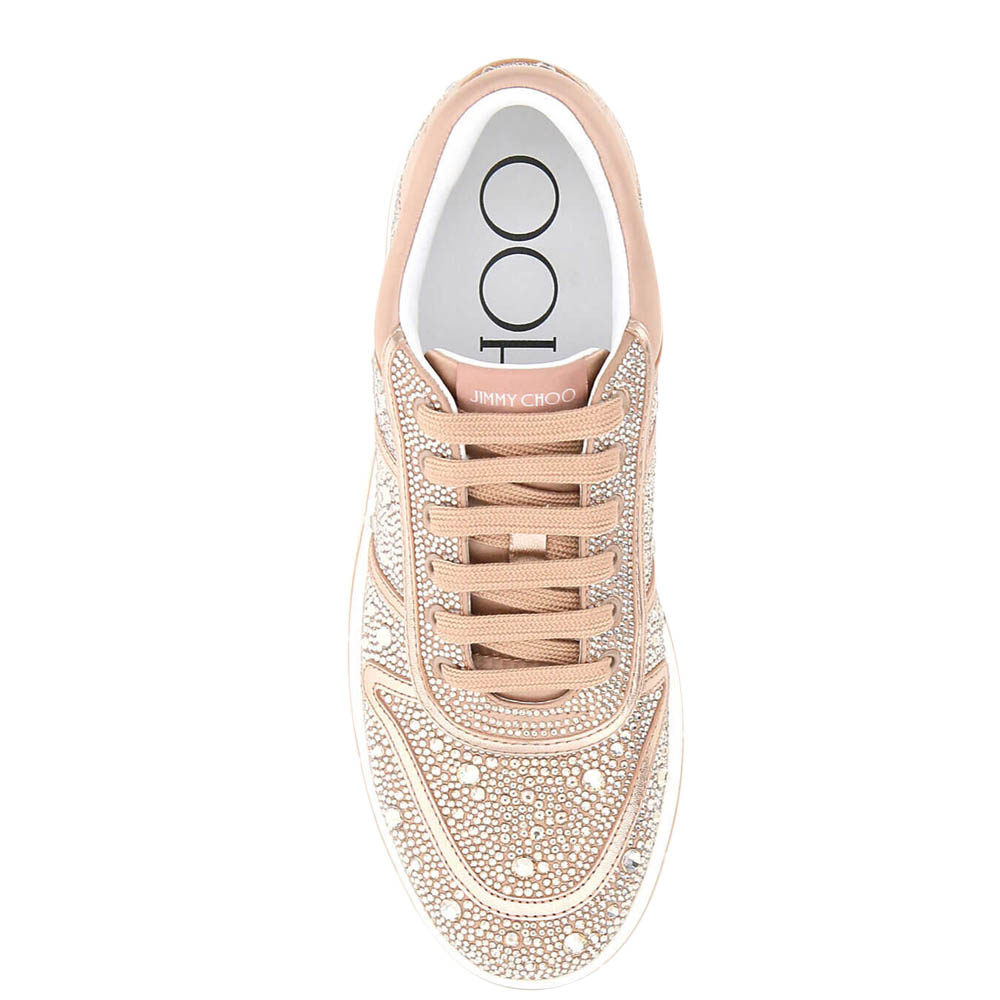 

Jimmy Choo Ballet Pink Crystal Embellishment Hawaii F Sneakers Size IT37