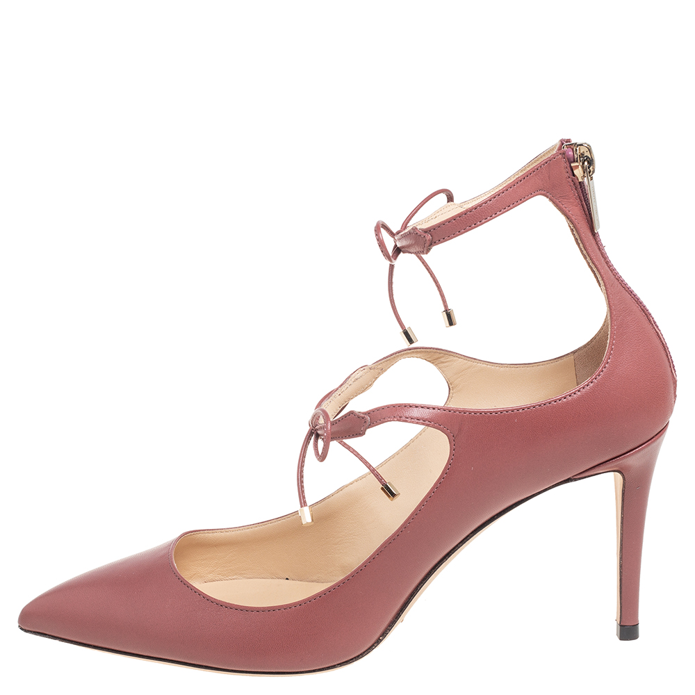 

Jimmy Choo Pink Leather Point Toe Pumps Size