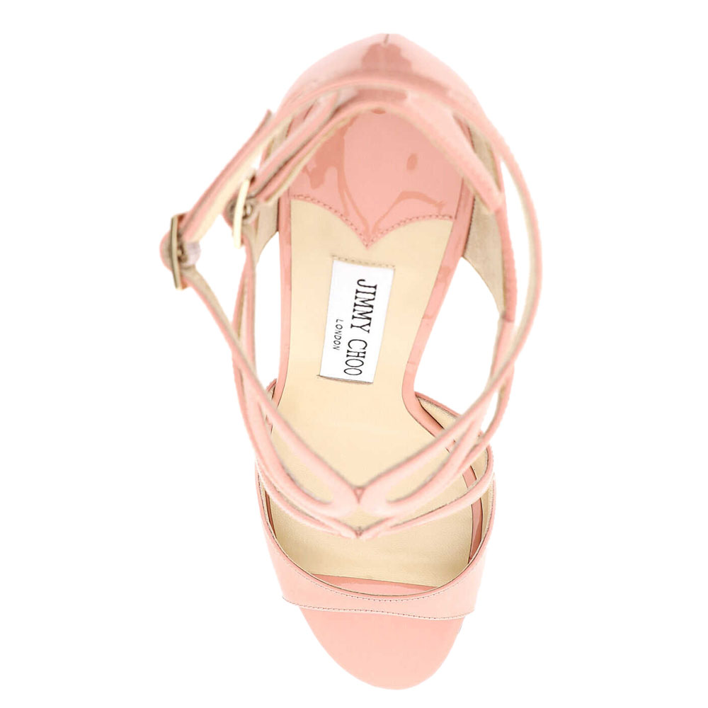 

Jimmy Choo Pink Patent Leather Lang Sandals Size IT