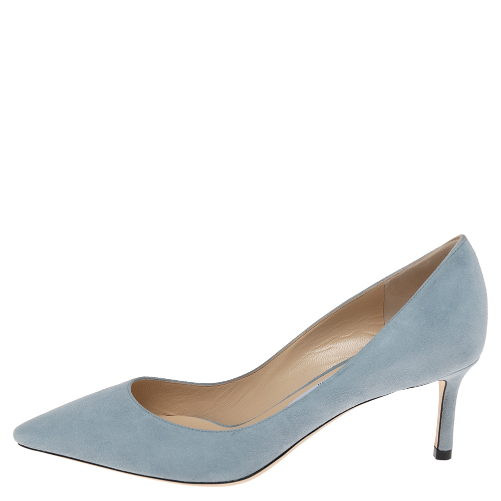 

Jimmy Choo Aqua Blue Romy 60 Pointed Toe Pumps Size