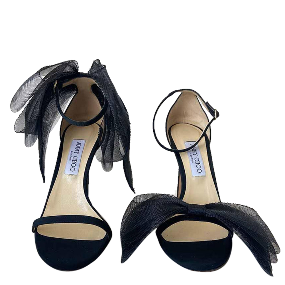 

Jimmy Choo Black Aveline Bow Sandals Size EU