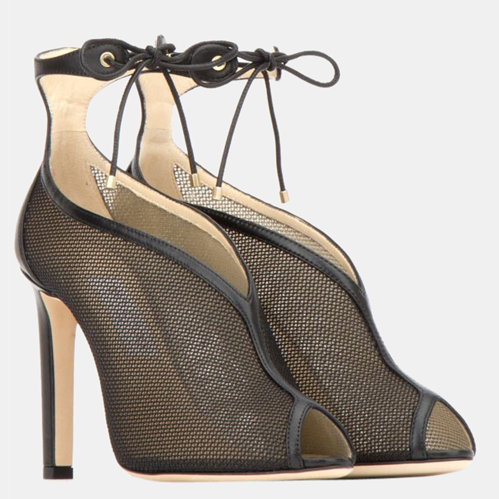 

Jimmy Choo Black Mesh Sayra 100 Pumps EU