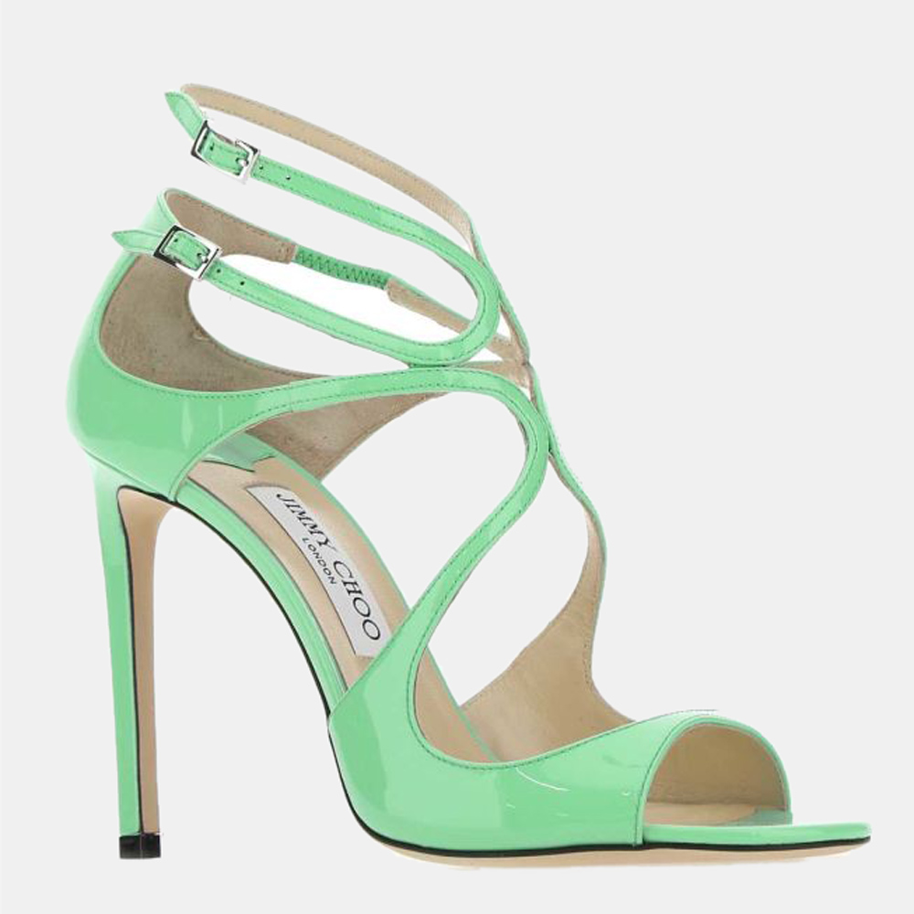 

Jimmy Choo Green Lang 110mm Sandals EU