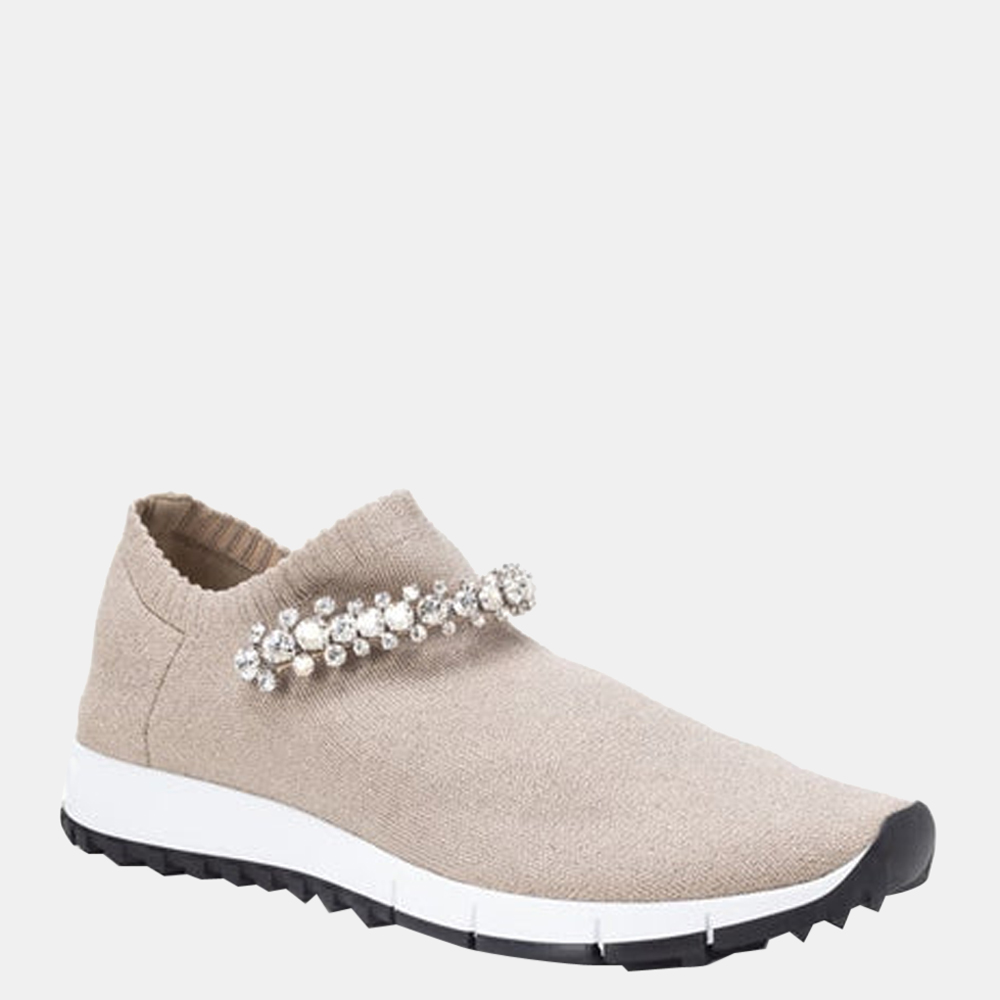 

Jimmy Choo Ballet Pink Knit Pearl Crystal Verona Sneakers EU