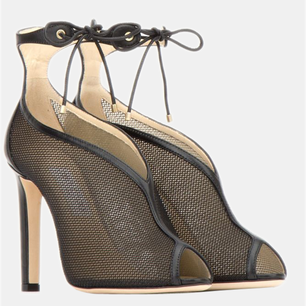 

Jimmy Choo Black Mesh Sayra 100 Pumps EU