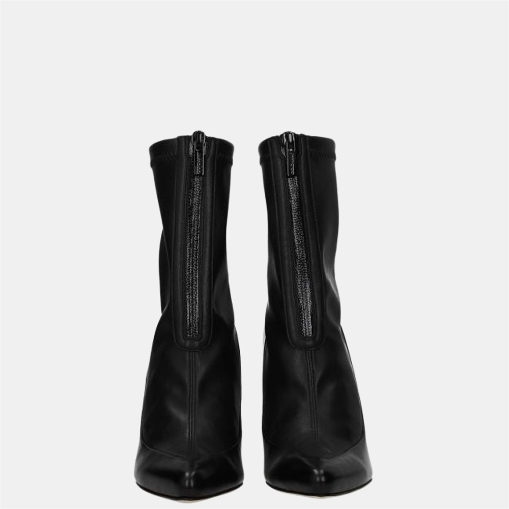 

Jimmy Choo Black Leather Ankle Boots Size US 6.5 EU